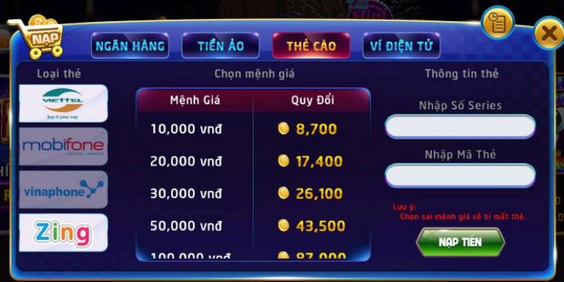 Những lưu ý quan trọng khi nạp tiền Rikvip